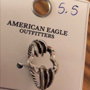 Silver heart shaped ring